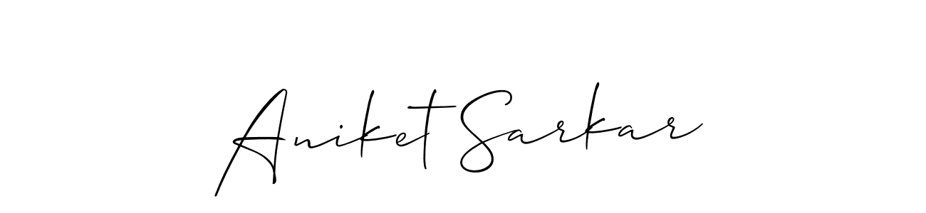 Aniket Sarkar stylish signature style. Best Handwritten Sign (Allison_Script) for my name. Handwritten Signature Collection Ideas for my name Aniket Sarkar. Aniket Sarkar signature style 2 images and pictures png