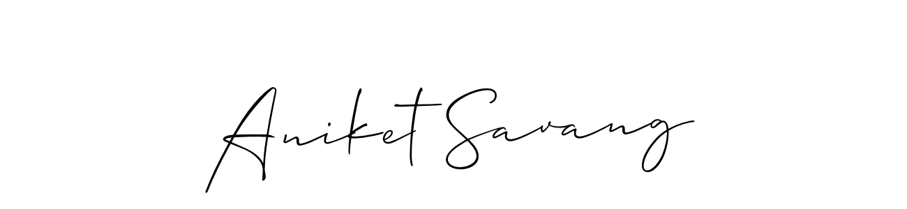 How to make Aniket Savang signature? Allison_Script is a professional autograph style. Create handwritten signature for Aniket Savang name. Aniket Savang signature style 2 images and pictures png