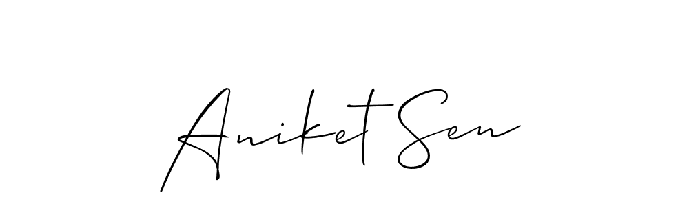 This is the best signature style for the Aniket Sen name. Also you like these signature font (Allison_Script). Mix name signature. Aniket Sen signature style 2 images and pictures png