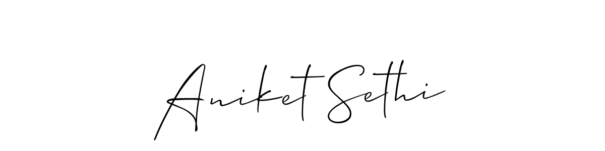 Design your own signature with our free online signature maker. With this signature software, you can create a handwritten (Allison_Script) signature for name Aniket Sethi. Aniket Sethi signature style 2 images and pictures png