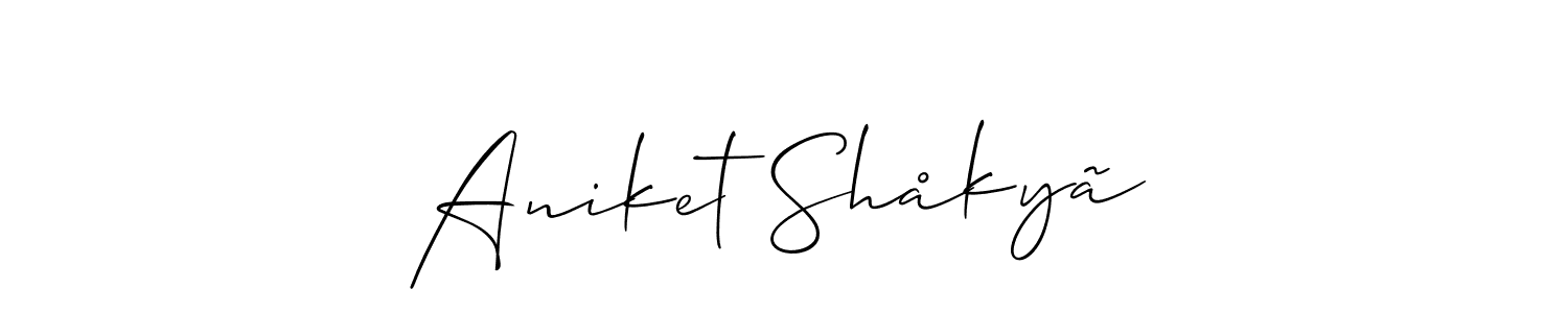 Create a beautiful signature design for name Aniket Shåkyã. With this signature (Allison_Script) fonts, you can make a handwritten signature for free. Aniket Shåkyã signature style 2 images and pictures png