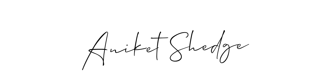 Create a beautiful signature design for name Aniket Shedge. With this signature (Allison_Script) fonts, you can make a handwritten signature for free. Aniket Shedge signature style 2 images and pictures png