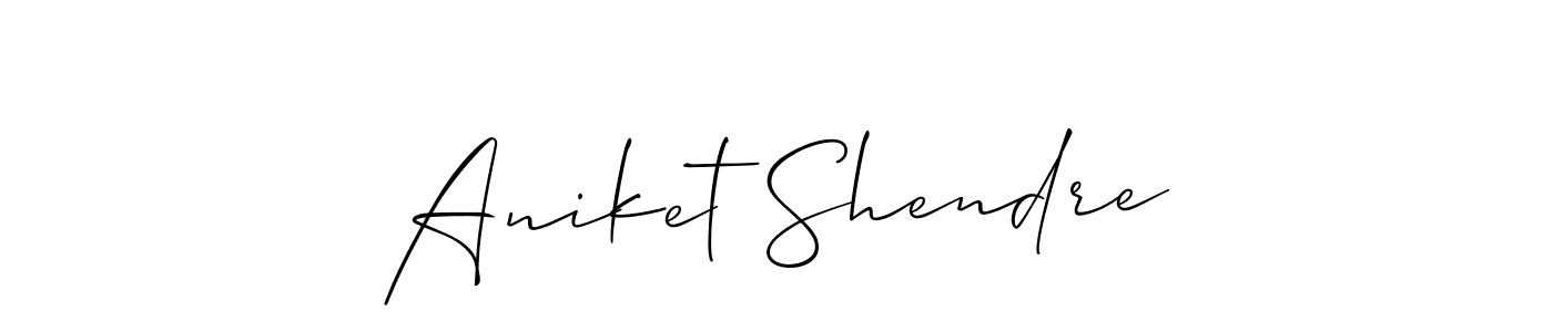 Also You can easily find your signature by using the search form. We will create Aniket Shendre name handwritten signature images for you free of cost using Allison_Script sign style. Aniket Shendre signature style 2 images and pictures png