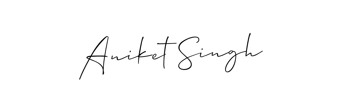Create a beautiful signature design for name Aniket Singh. With this signature (Allison_Script) fonts, you can make a handwritten signature for free. Aniket Singh signature style 2 images and pictures png