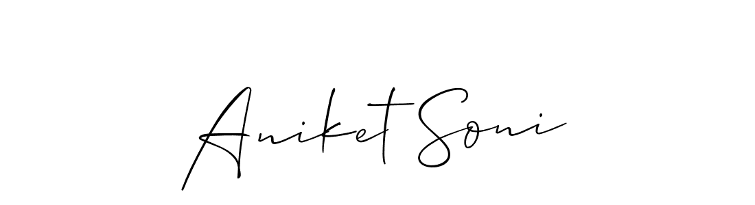 Also You can easily find your signature by using the search form. We will create Aniket Soni name handwritten signature images for you free of cost using Allison_Script sign style. Aniket Soni signature style 2 images and pictures png