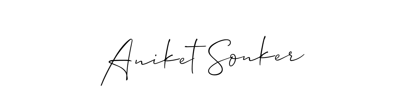 Create a beautiful signature design for name Aniket Sonker. With this signature (Allison_Script) fonts, you can make a handwritten signature for free. Aniket Sonker signature style 2 images and pictures png