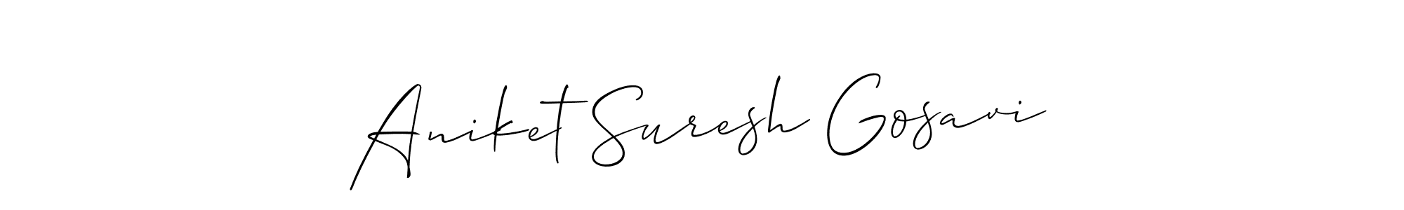 Allison_Script is a professional signature style that is perfect for those who want to add a touch of class to their signature. It is also a great choice for those who want to make their signature more unique. Get Aniket Suresh Gosavi name to fancy signature for free. Aniket Suresh Gosavi signature style 2 images and pictures png