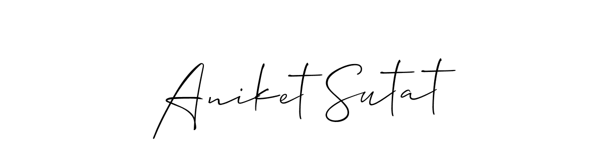 How to make Aniket Sutat name signature. Use Allison_Script style for creating short signs online. This is the latest handwritten sign. Aniket Sutat signature style 2 images and pictures png