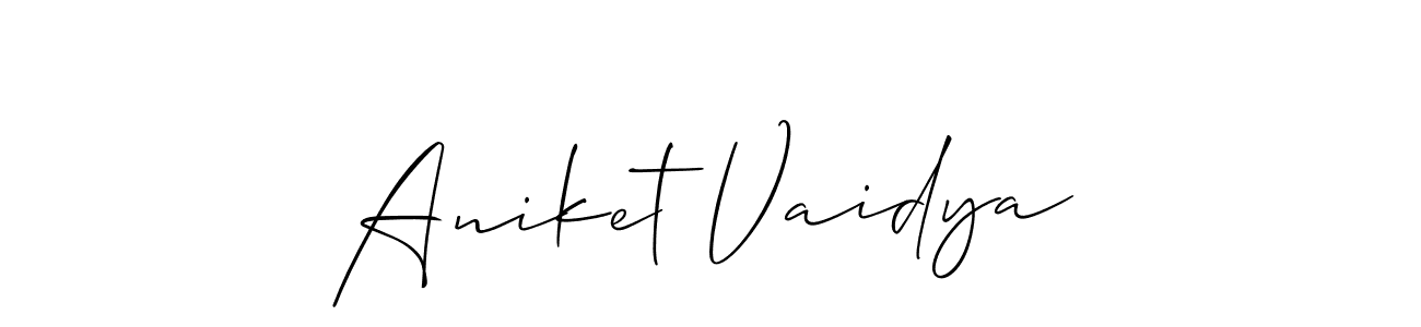 Design your own signature with our free online signature maker. With this signature software, you can create a handwritten (Allison_Script) signature for name Aniket Vaidya. Aniket Vaidya signature style 2 images and pictures png