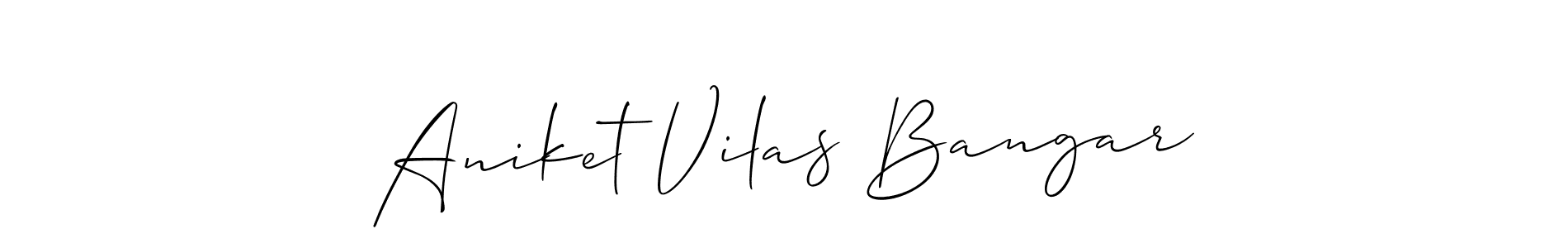 You should practise on your own different ways (Allison_Script) to write your name (Aniket Vilas Bangar) in signature. don't let someone else do it for you. Aniket Vilas Bangar signature style 2 images and pictures png