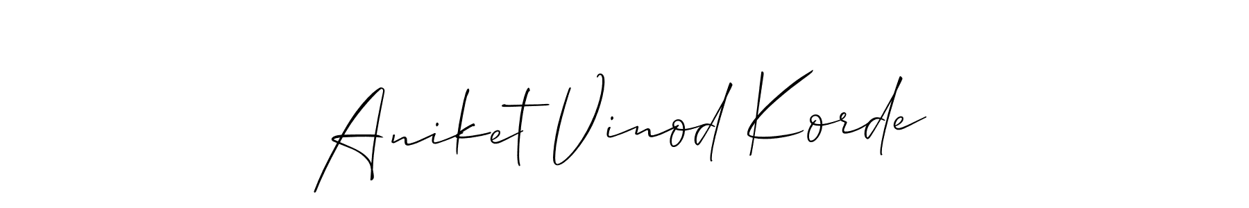 Create a beautiful signature design for name Aniket Vinod Korde. With this signature (Allison_Script) fonts, you can make a handwritten signature for free. Aniket Vinod Korde signature style 2 images and pictures png