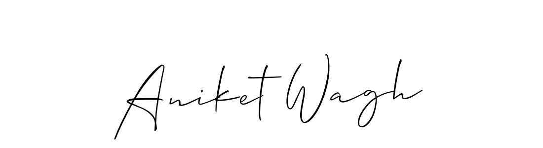 How to make Aniket Wagh name signature. Use Allison_Script style for creating short signs online. This is the latest handwritten sign. Aniket Wagh signature style 2 images and pictures png