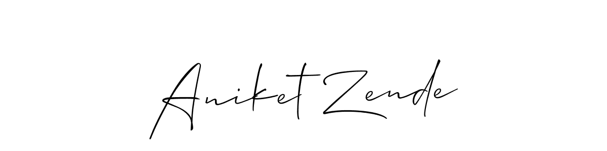 How to Draw Aniket Zende signature style? Allison_Script is a latest design signature styles for name Aniket Zende. Aniket Zende signature style 2 images and pictures png
