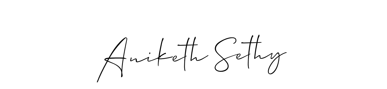 Also You can easily find your signature by using the search form. We will create Aniketh Sethy name handwritten signature images for you free of cost using Allison_Script sign style. Aniketh Sethy signature style 2 images and pictures png