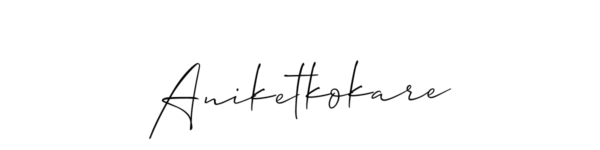 if you are searching for the best signature style for your name Aniketkokare. so please give up your signature search. here we have designed multiple signature styles  using Allison_Script. Aniketkokare signature style 2 images and pictures png