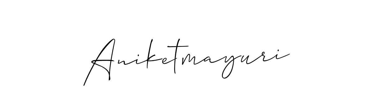 How to make Aniketmayuri name signature. Use Allison_Script style for creating short signs online. This is the latest handwritten sign. Aniketmayuri signature style 2 images and pictures png