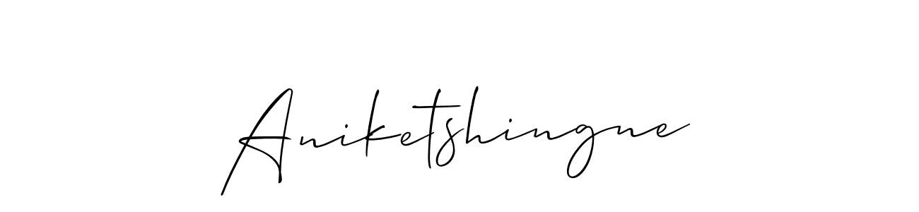 Make a beautiful signature design for name Aniketshingne. With this signature (Allison_Script) style, you can create a handwritten signature for free. Aniketshingne signature style 2 images and pictures png