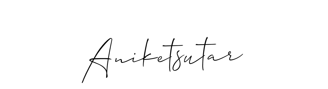 Create a beautiful signature design for name Aniketsutar. With this signature (Allison_Script) fonts, you can make a handwritten signature for free. Aniketsutar signature style 2 images and pictures png