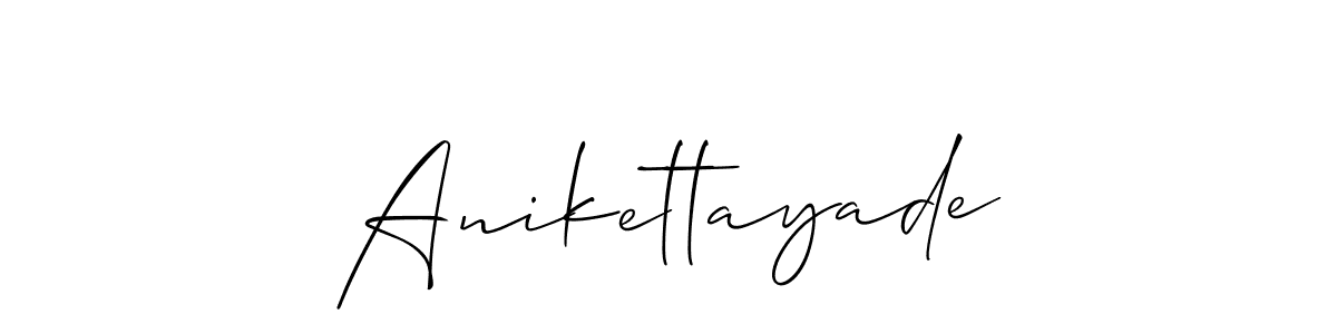 How to make Anikettayade name signature. Use Allison_Script style for creating short signs online. This is the latest handwritten sign. Anikettayade signature style 2 images and pictures png