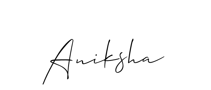 How to make Aniksha name signature. Use Allison_Script style for creating short signs online. This is the latest handwritten sign. Aniksha signature style 2 images and pictures png