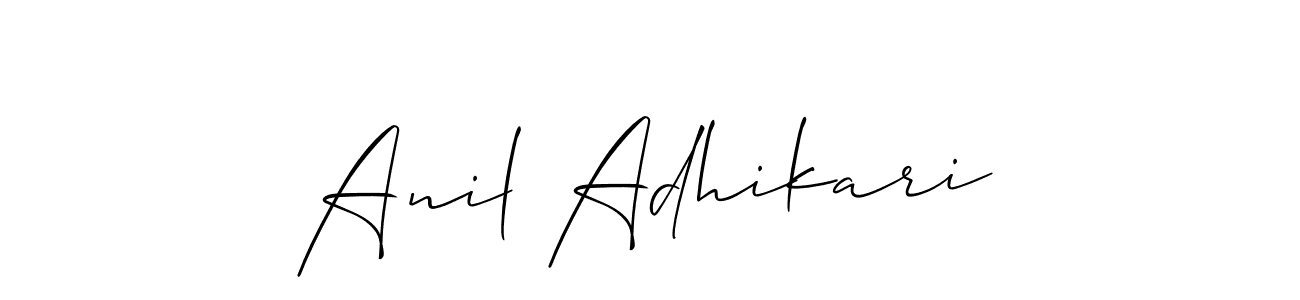 Use a signature maker to create a handwritten signature online. With this signature software, you can design (Allison_Script) your own signature for name Anil Adhikari. Anil Adhikari signature style 2 images and pictures png