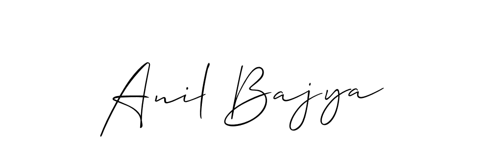 Also You can easily find your signature by using the search form. We will create Anil Bajya name handwritten signature images for you free of cost using Allison_Script sign style. Anil Bajya signature style 2 images and pictures png