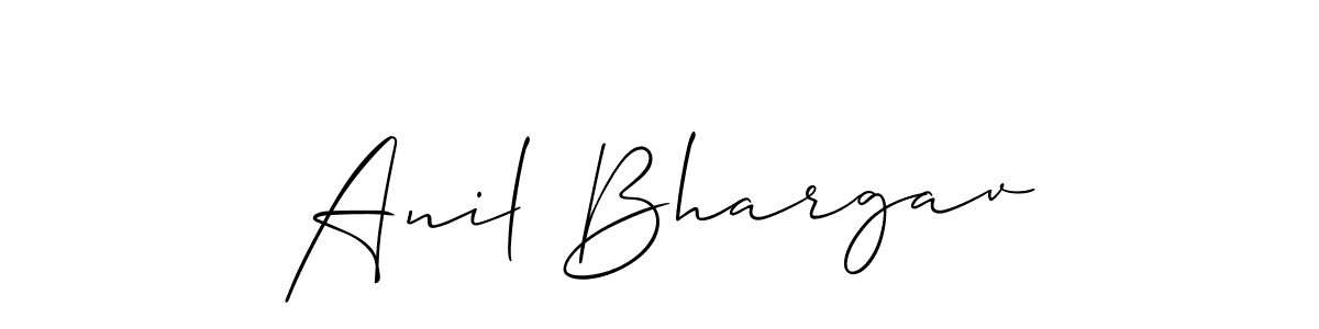 Design your own signature with our free online signature maker. With this signature software, you can create a handwritten (Allison_Script) signature for name Anil Bhargav. Anil Bhargav signature style 2 images and pictures png