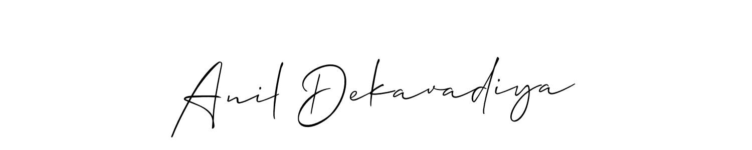 How to Draw Anil Dekavadiya signature style? Allison_Script is a latest design signature styles for name Anil Dekavadiya. Anil Dekavadiya signature style 2 images and pictures png