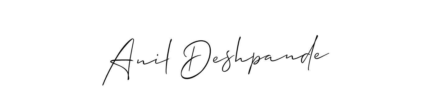 Use a signature maker to create a handwritten signature online. With this signature software, you can design (Allison_Script) your own signature for name Anil Deshpande. Anil Deshpande signature style 2 images and pictures png