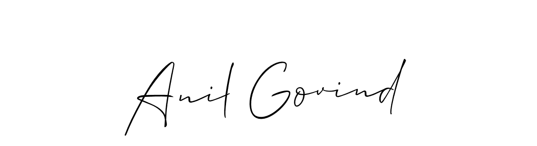 Use a signature maker to create a handwritten signature online. With this signature software, you can design (Allison_Script) your own signature for name Anil Govind. Anil Govind signature style 2 images and pictures png