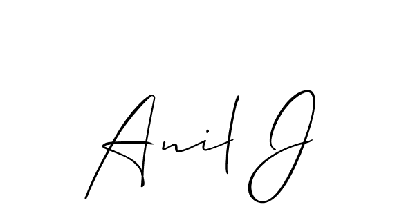 The best way (Allison_Script) to make a short signature is to pick only two or three words in your name. The name Anil J include a total of six letters. For converting this name. Anil J signature style 2 images and pictures png