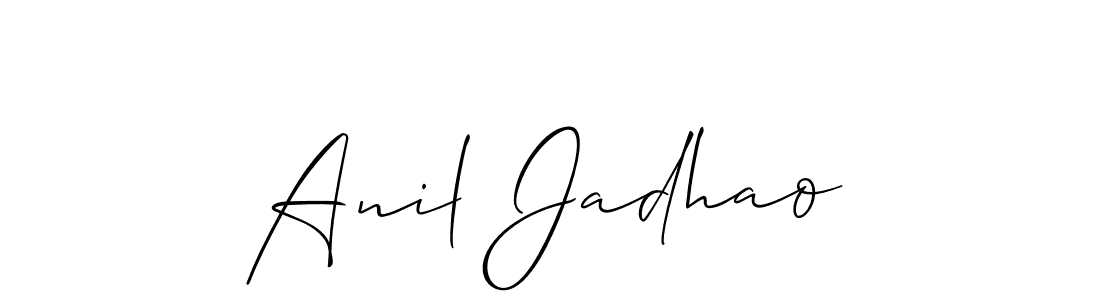 Also You can easily find your signature by using the search form. We will create Anil Jadhao name handwritten signature images for you free of cost using Allison_Script sign style. Anil Jadhao signature style 2 images and pictures png