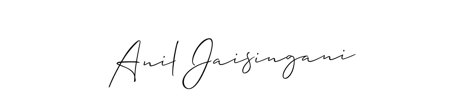 Also You can easily find your signature by using the search form. We will create Anil Jaisingani name handwritten signature images for you free of cost using Allison_Script sign style. Anil Jaisingani signature style 2 images and pictures png