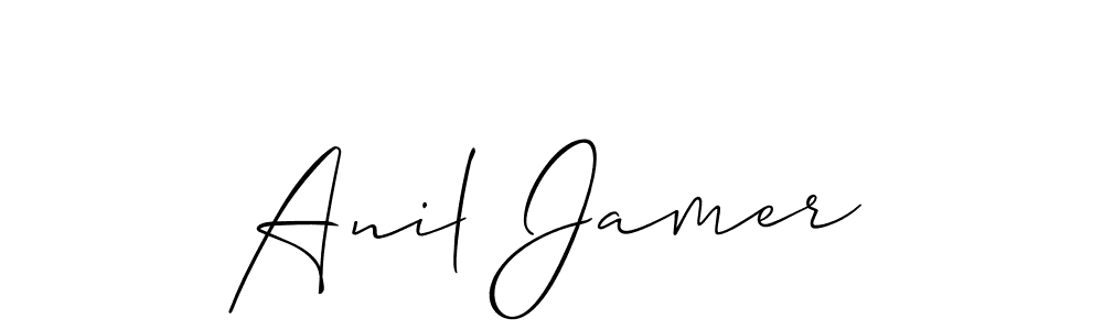 Create a beautiful signature design for name Anil Jamer. With this signature (Allison_Script) fonts, you can make a handwritten signature for free. Anil Jamer signature style 2 images and pictures png