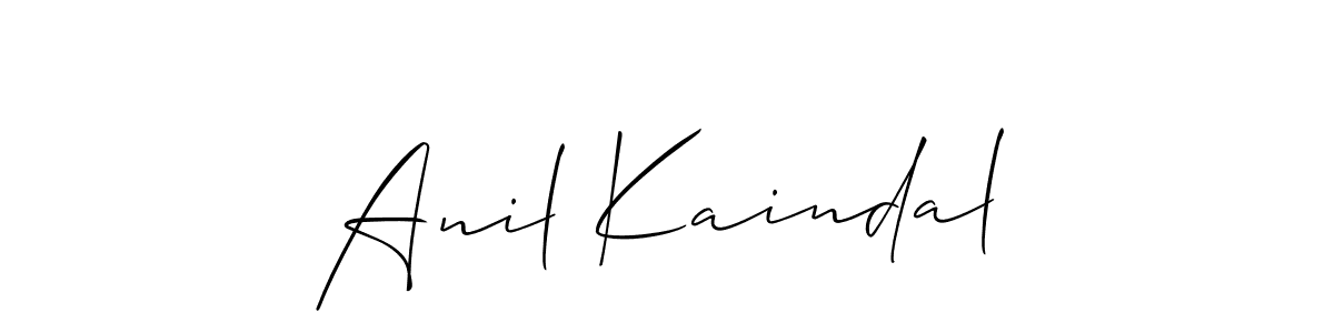 Make a beautiful signature design for name Anil Kaindal. With this signature (Allison_Script) style, you can create a handwritten signature for free. Anil Kaindal signature style 2 images and pictures png