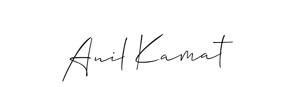 The best way (Allison_Script) to make a short signature is to pick only two or three words in your name. The name Anil Kamat include a total of six letters. For converting this name. Anil Kamat signature style 2 images and pictures png