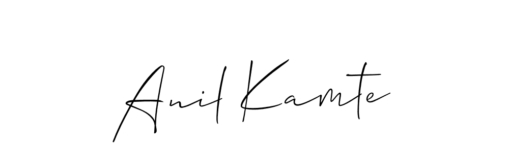 Also You can easily find your signature by using the search form. We will create Anil Kamte name handwritten signature images for you free of cost using Allison_Script sign style. Anil Kamte signature style 2 images and pictures png