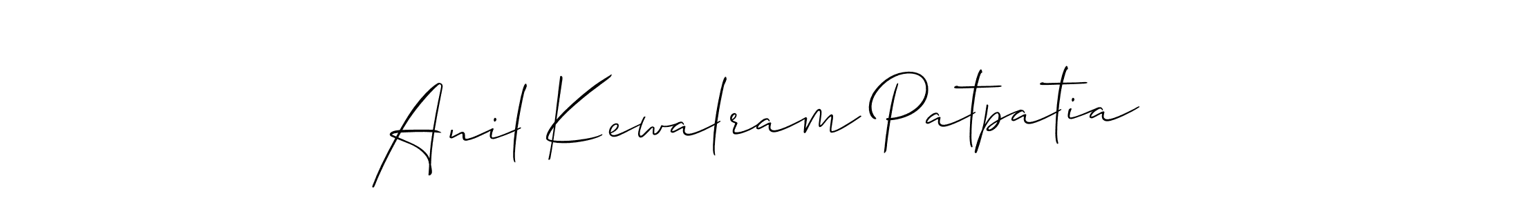 Anil Kewalram Patpatia stylish signature style. Best Handwritten Sign (Allison_Script) for my name. Handwritten Signature Collection Ideas for my name Anil Kewalram Patpatia. Anil Kewalram Patpatia signature style 2 images and pictures png