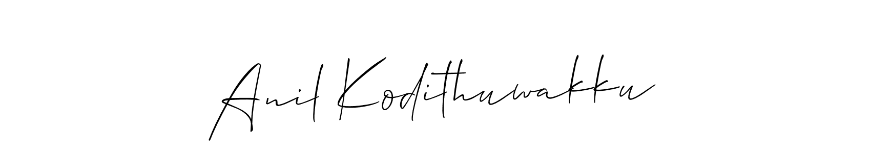 Make a beautiful signature design for name Anil Kodithuwakku. With this signature (Allison_Script) style, you can create a handwritten signature for free. Anil Kodithuwakku signature style 2 images and pictures png