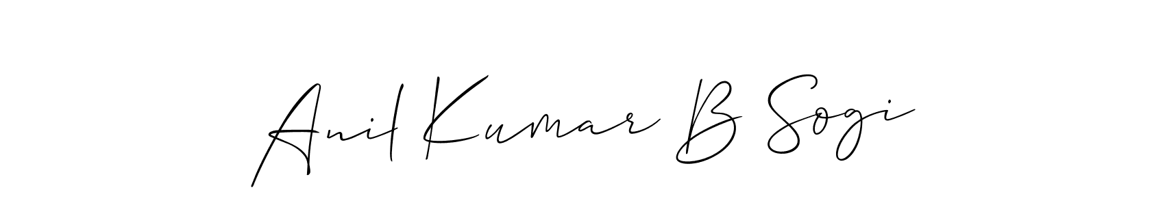 How to make Anil Kumar B Sogi name signature. Use Allison_Script style for creating short signs online. This is the latest handwritten sign. Anil Kumar B Sogi signature style 2 images and pictures png