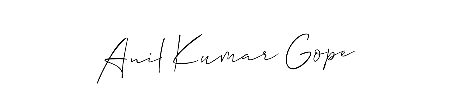 Also You can easily find your signature by using the search form. We will create Anil Kumar Gope name handwritten signature images for you free of cost using Allison_Script sign style. Anil Kumar Gope signature style 2 images and pictures png