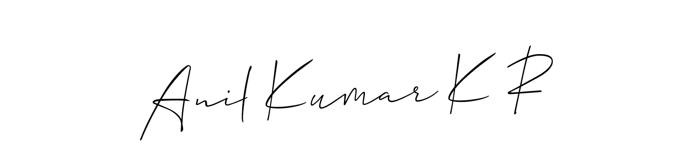 This is the best signature style for the Anil Kumar K R name. Also you like these signature font (Allison_Script). Mix name signature. Anil Kumar K R signature style 2 images and pictures png