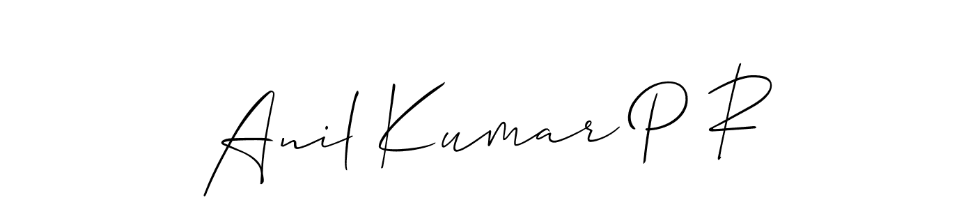 It looks lik you need a new signature style for name Anil Kumar P R. Design unique handwritten (Allison_Script) signature with our free signature maker in just a few clicks. Anil Kumar P R signature style 2 images and pictures png