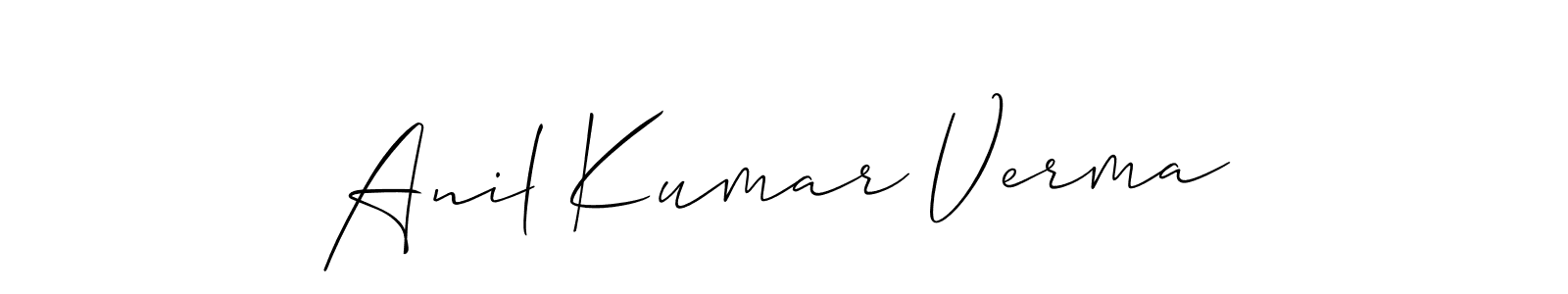 Make a beautiful signature design for name Anil Kumar Verma. With this signature (Allison_Script) style, you can create a handwritten signature for free. Anil Kumar Verma signature style 2 images and pictures png