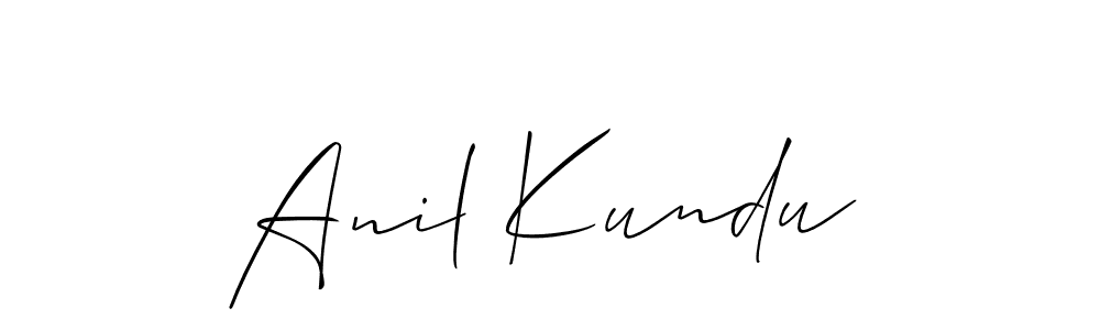 Use a signature maker to create a handwritten signature online. With this signature software, you can design (Allison_Script) your own signature for name Anil Kundu. Anil Kundu signature style 2 images and pictures png