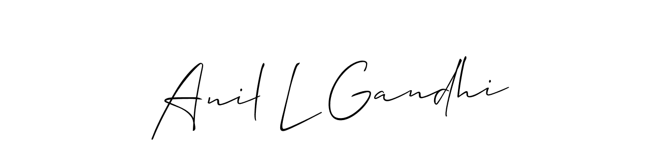 The best way (Allison_Script) to make a short signature is to pick only two or three words in your name. The name Anil L Gandhi include a total of six letters. For converting this name. Anil L Gandhi signature style 2 images and pictures png