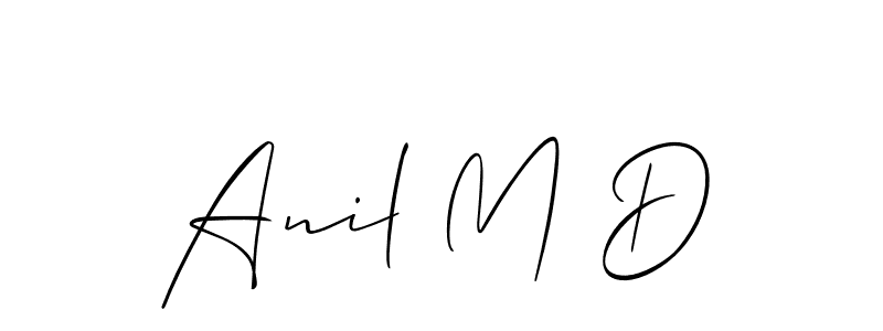 Create a beautiful signature design for name Anil M D. With this signature (Allison_Script) fonts, you can make a handwritten signature for free. Anil M D signature style 2 images and pictures png