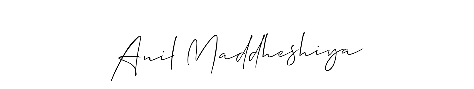 Allison_Script is a professional signature style that is perfect for those who want to add a touch of class to their signature. It is also a great choice for those who want to make their signature more unique. Get Anil Maddheshiya name to fancy signature for free. Anil Maddheshiya signature style 2 images and pictures png