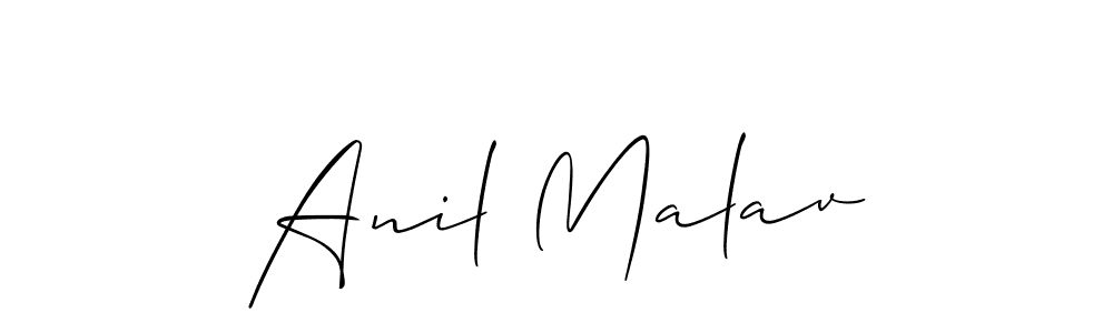 Make a beautiful signature design for name Anil Malav. With this signature (Allison_Script) style, you can create a handwritten signature for free. Anil Malav signature style 2 images and pictures png