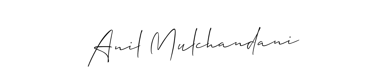 How to make Anil Mulchandani signature? Allison_Script is a professional autograph style. Create handwritten signature for Anil Mulchandani name. Anil Mulchandani signature style 2 images and pictures png